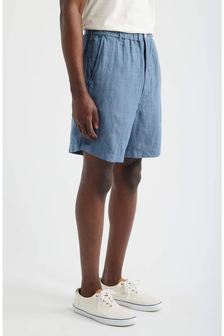 Pull-On Linen Shorts, Alternate, color, LIGHT CHAMBRAY