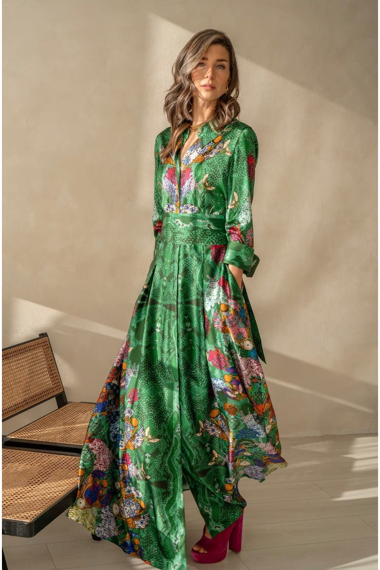 Belted Maxi Shirt Dress - "Talisman", Alternate, color, Talisman