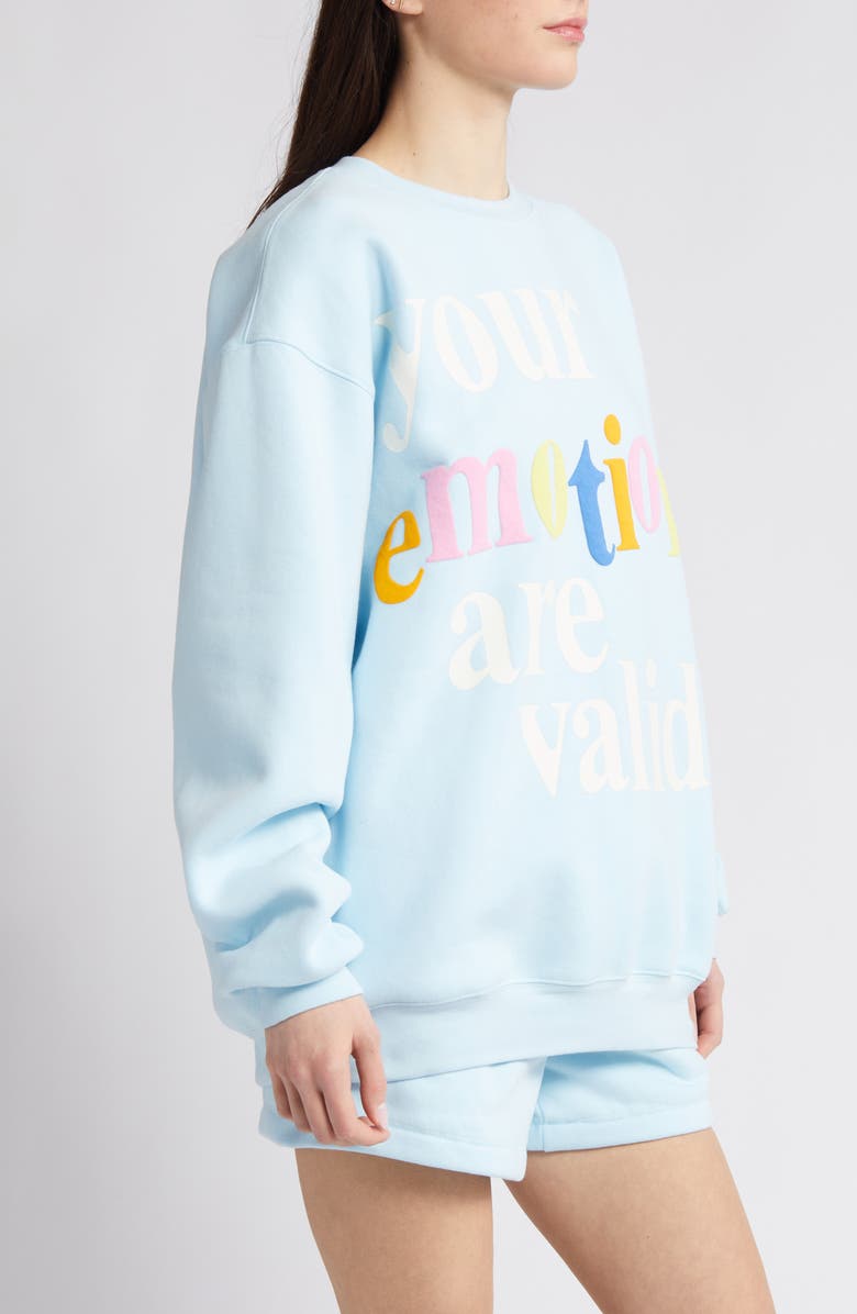 THE MAYFAIR GROUP Your Emotions Are Valid Crewneck Sweatshirt, Alternate, color, 