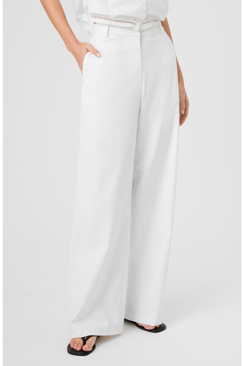 Wide Leg Twill Pants, Main, color, SUMMER WHITE