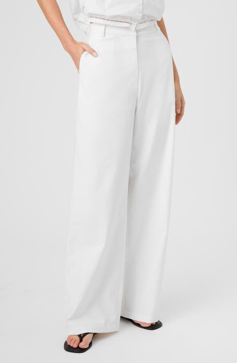 Wide Leg Twill Pants
