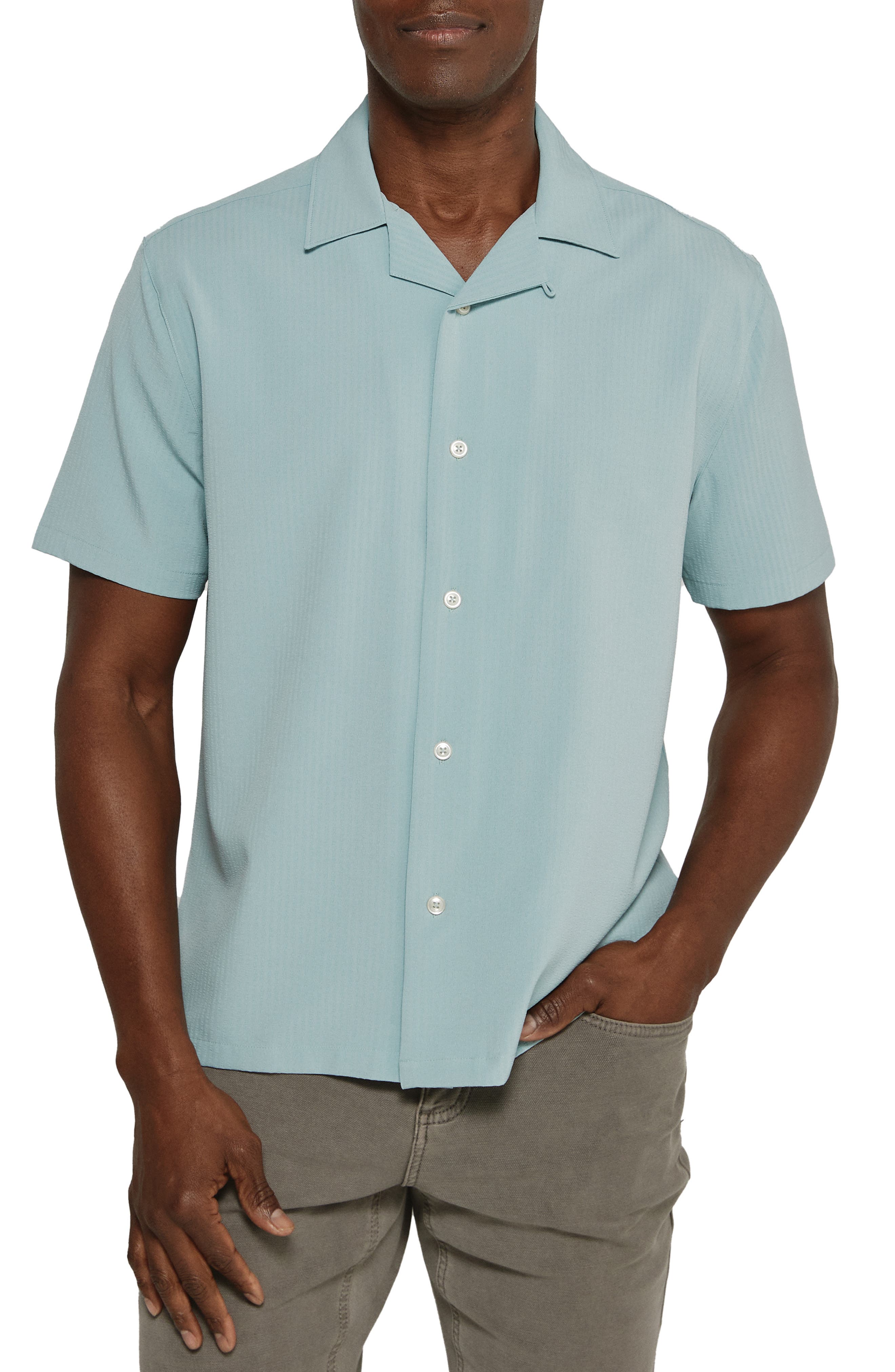 Vance Textured Stretch Camp Shirt - image 3