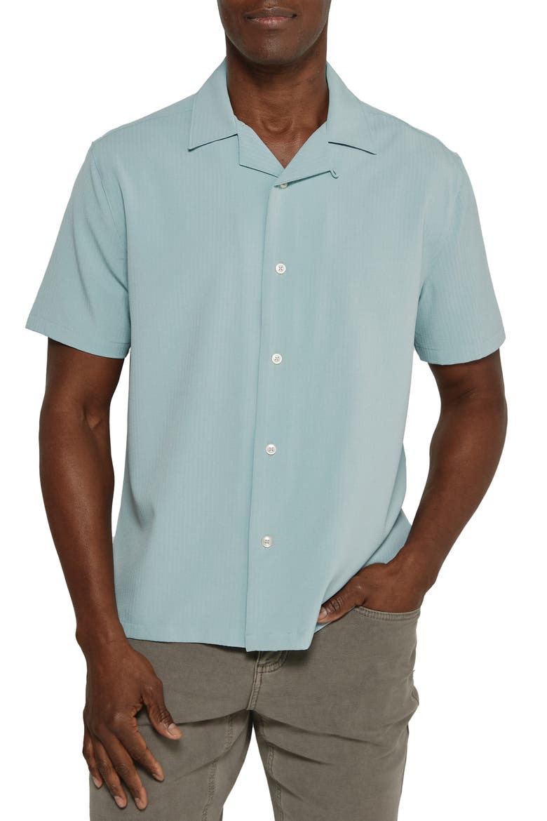 Vance Textured Stretch Camp Shirt, Main, color, SEAFOAM