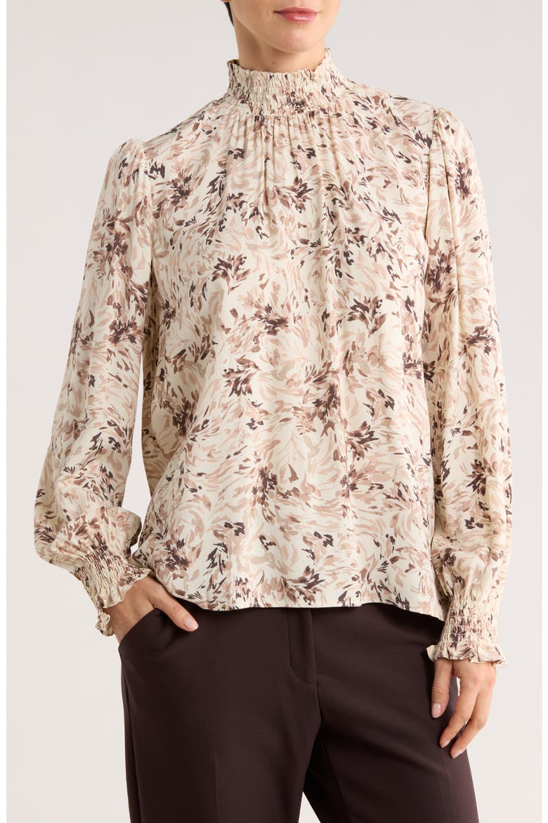 Brie Crepe Shirt, Main, color, SCATTERED FLORAL