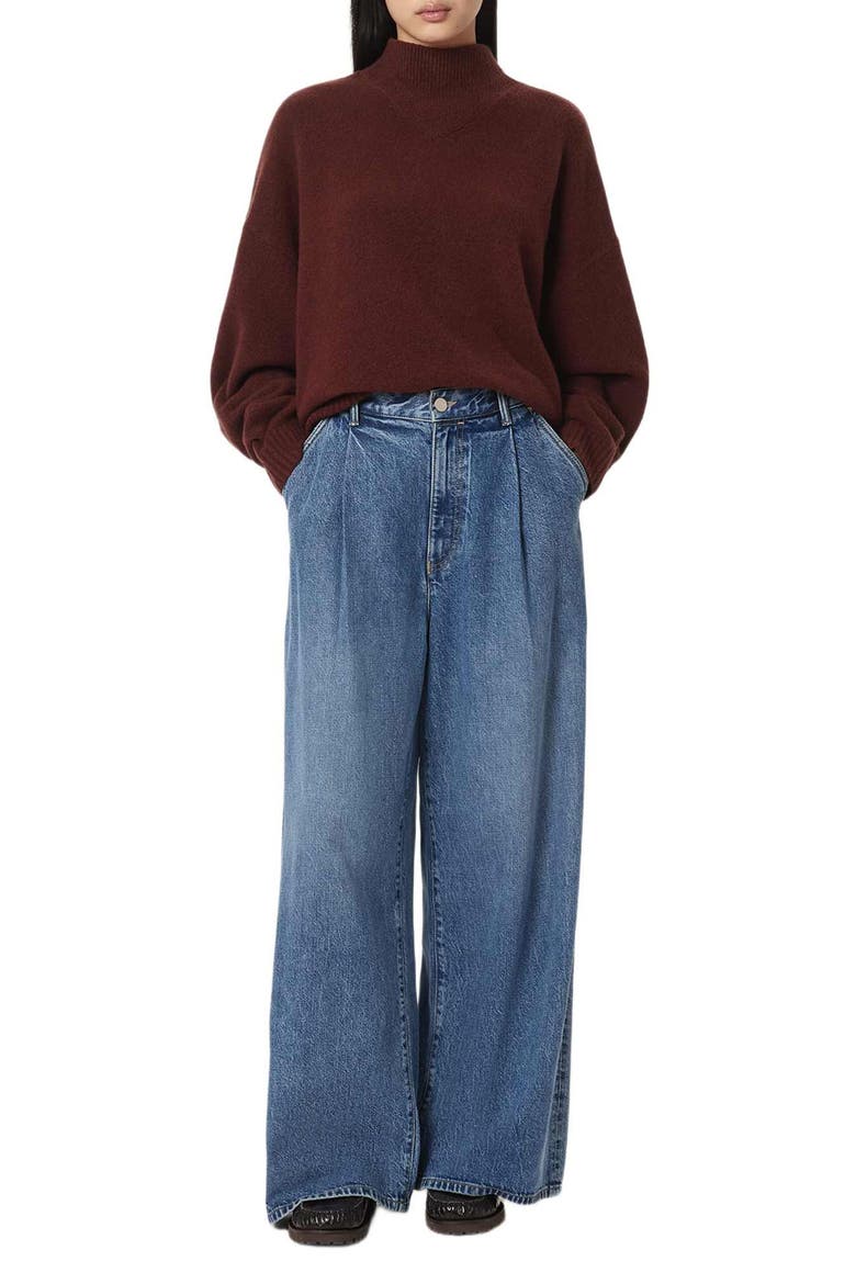 Asha Mock Neck Sweater, Alternate, color, BURGUNDY RED