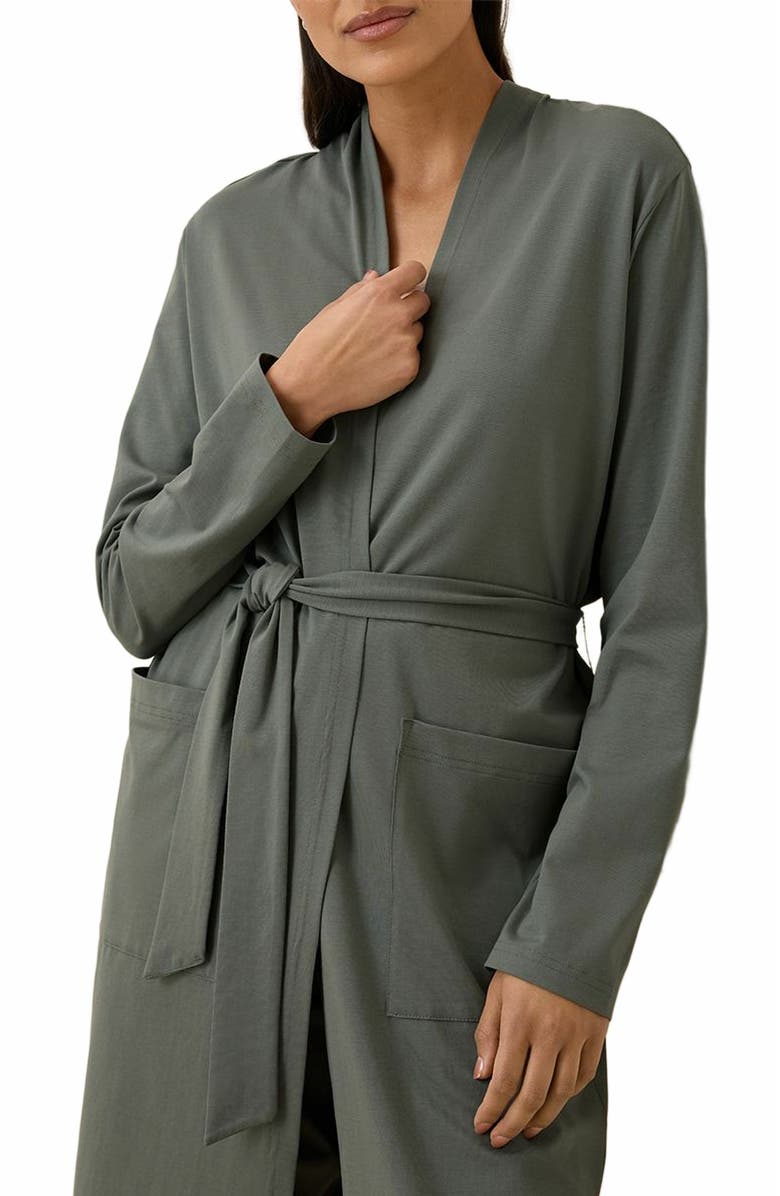 Pact Organic Cotton Cool Stretch Lounge Duster, Alternate, color, Castor Grey