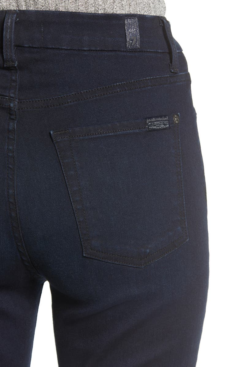 7 For All Mankind <sup>®</sup> High Waist Cut Hem Ankle Skinny Jeans, Alternate, color, 