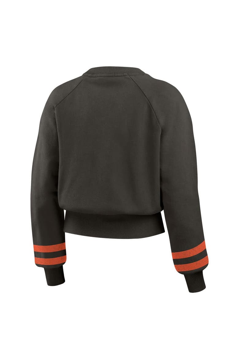Women's WEAR by Erin Andrews  Black San Francisco Giants Vintage Washed Cropped Pullover Sweatshirt, Alternate, color, Black