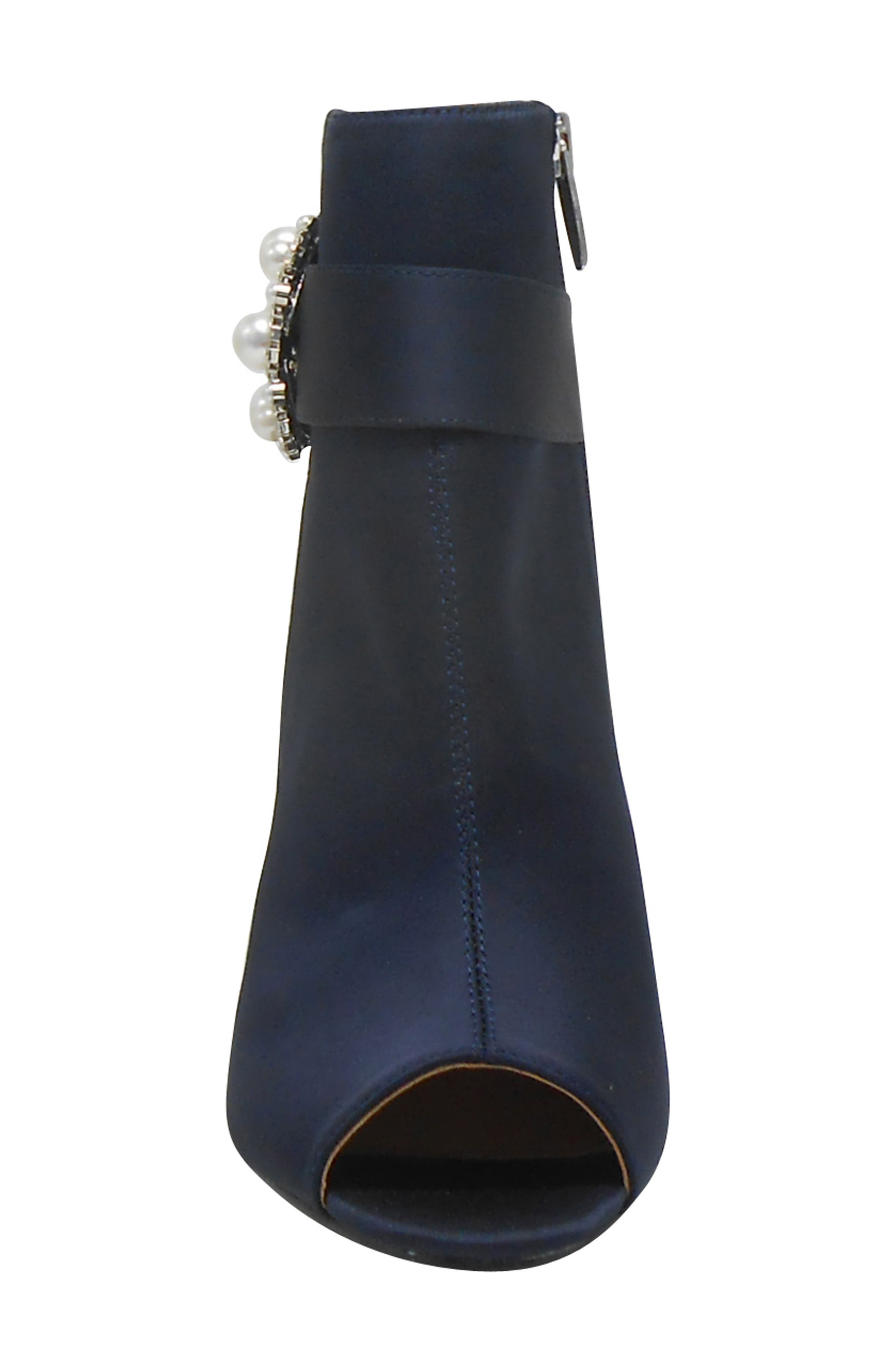 Pranati Embellished Open Toe Bootie, Alternate, color, NAVY SATIN