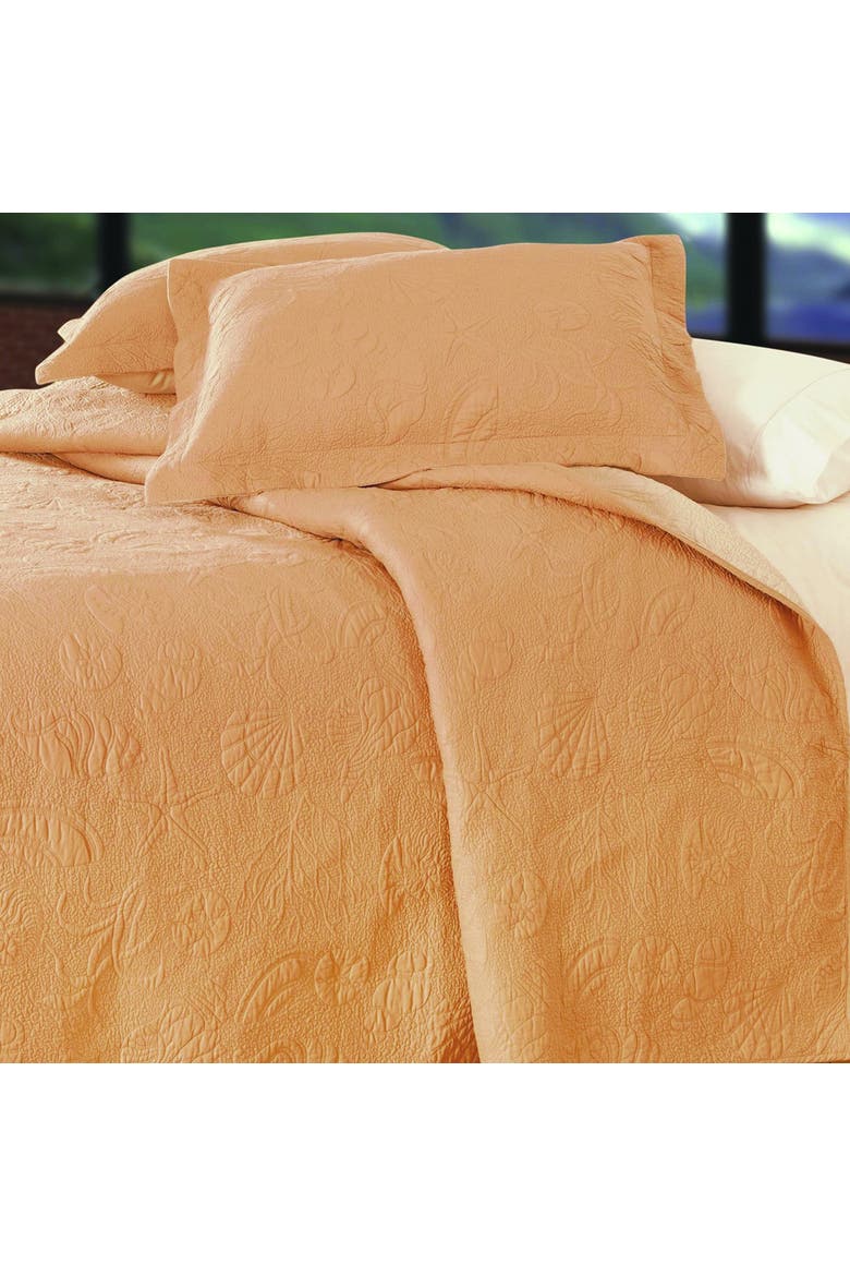 Taupe Shell Matelassé 100% Cotton Decorative Pillow Sham 20" x 26", Alternate, color, Brown