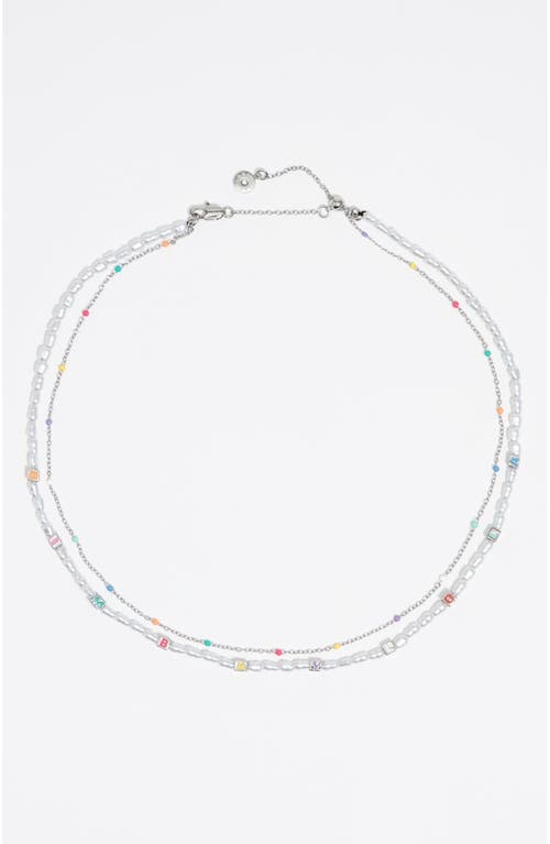 Bimba Y Lola Dice Logo Double-layer Necklace In Metallic