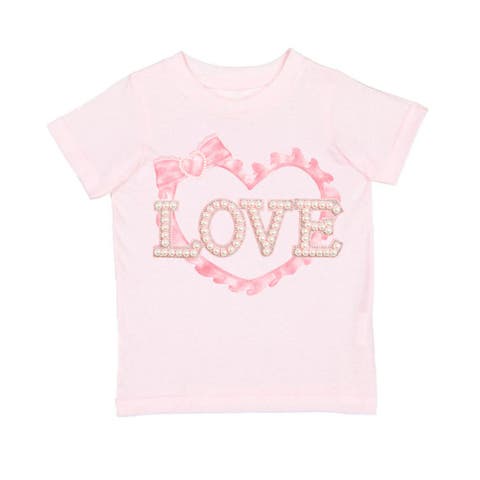 Pearl Love Patch Valentine's Day Short Sleeve T-Shirt (Baby, Toddler, Little Kid & Big Kid)