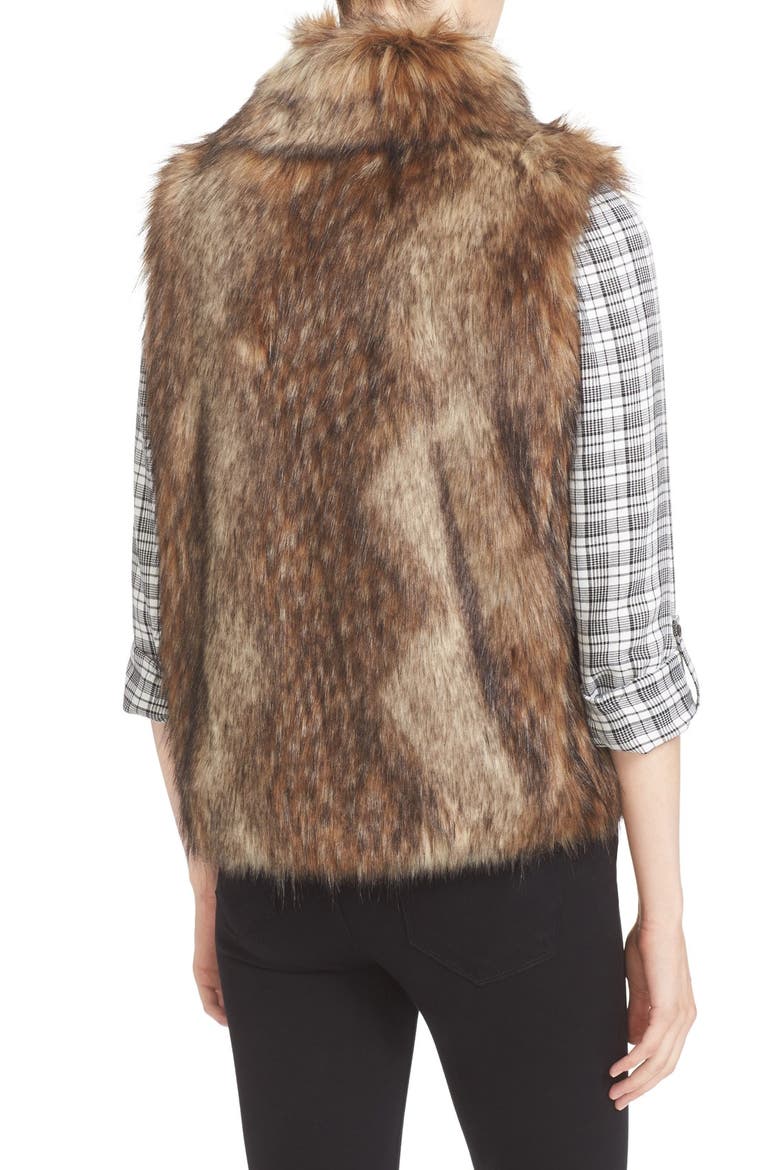 Narasha Faux Fur Vest, Alternate, color, BEIGE FOX