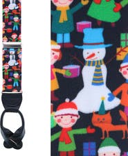 Trafalgar Happy Holidays Children's Gift Exchange Silk Button End Suspenders