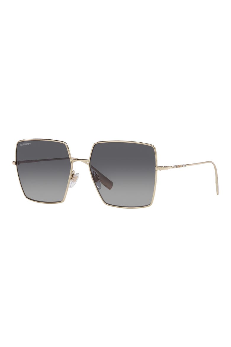 58mm Gradient Polarized Square Sunglasses, Alternate, color, GREY GRADIENT