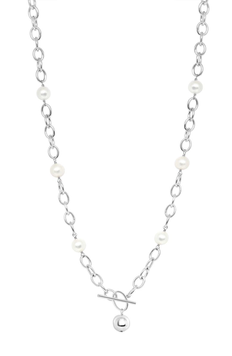 EFFY Sterling Silver Freshwater Pearl Toggle Necklace, Alternate, color, 