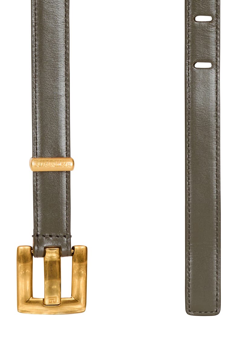 Balmain Anthem smooth leather belt, Alternate, color, Green