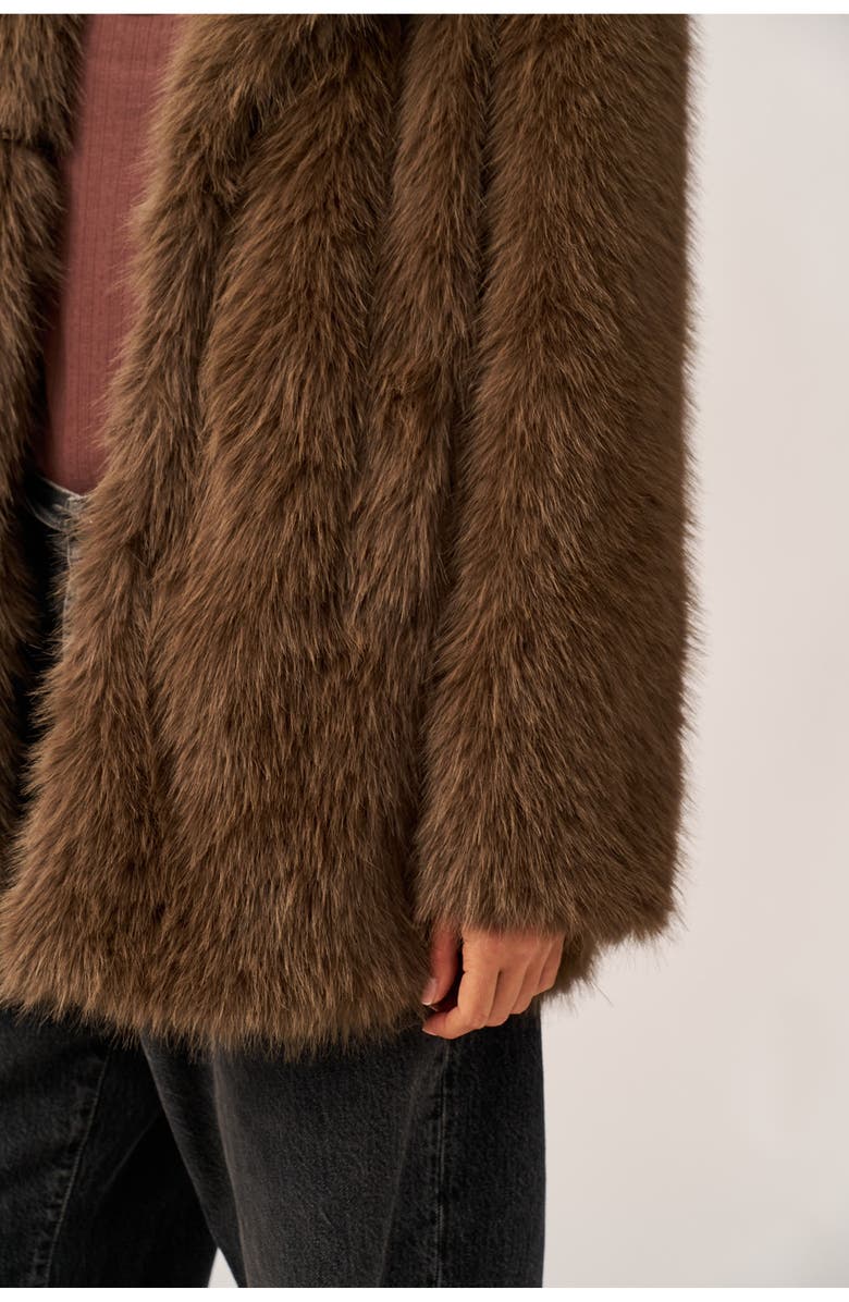 Gottex Beach Life The Luxe Faux Fur Coat, Alternate, color, Brown