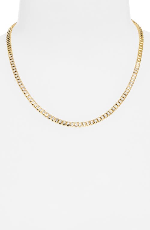 Nordstrom Baguette Cubic Zirconia Bezel Tennis Necklace