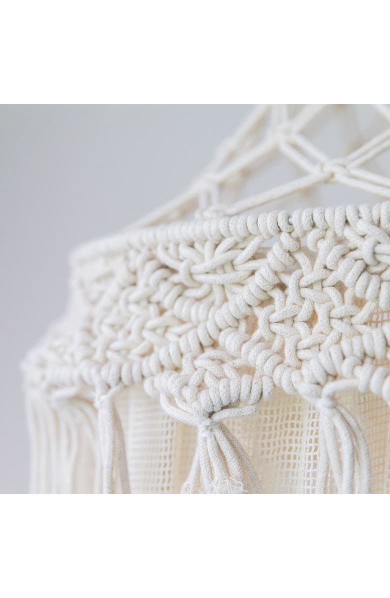 CRANE BABY Kendi Macramé Trim Cotton Canopy, Alternate, color, Beige
