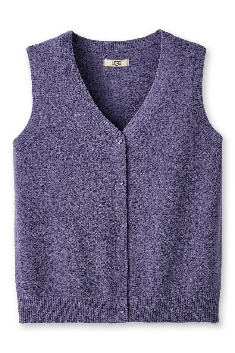 Kollyns Knit Button-Up Vest, Alternate, color, DUSTED IRIS
