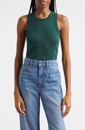 Veronica Beard Jordyn Rib Cotton Crop Tank