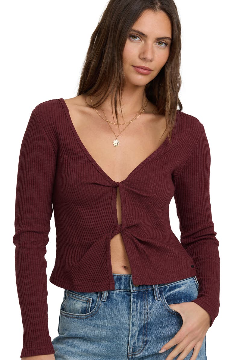 Billabong Fever Reversible Twist Detail Knit Top, Alternate, color, Pinkie