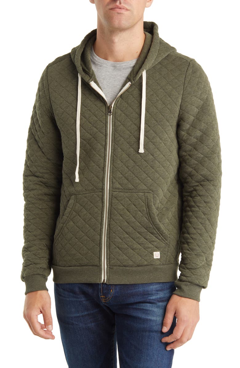 Marine Layer Corbet Quilted Full Zip Hoodie, Alternate, color, 