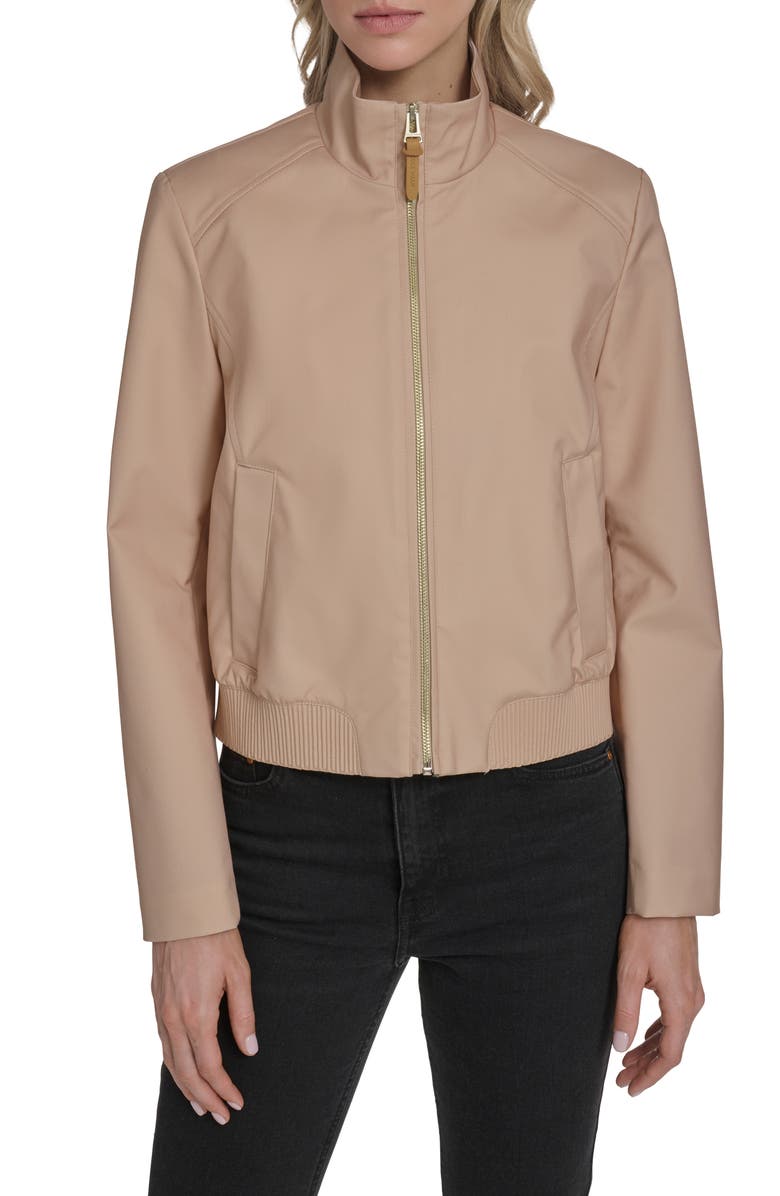 Cole Haan Signature Bomber Rain Jacket, Alternate, color, Light Sand