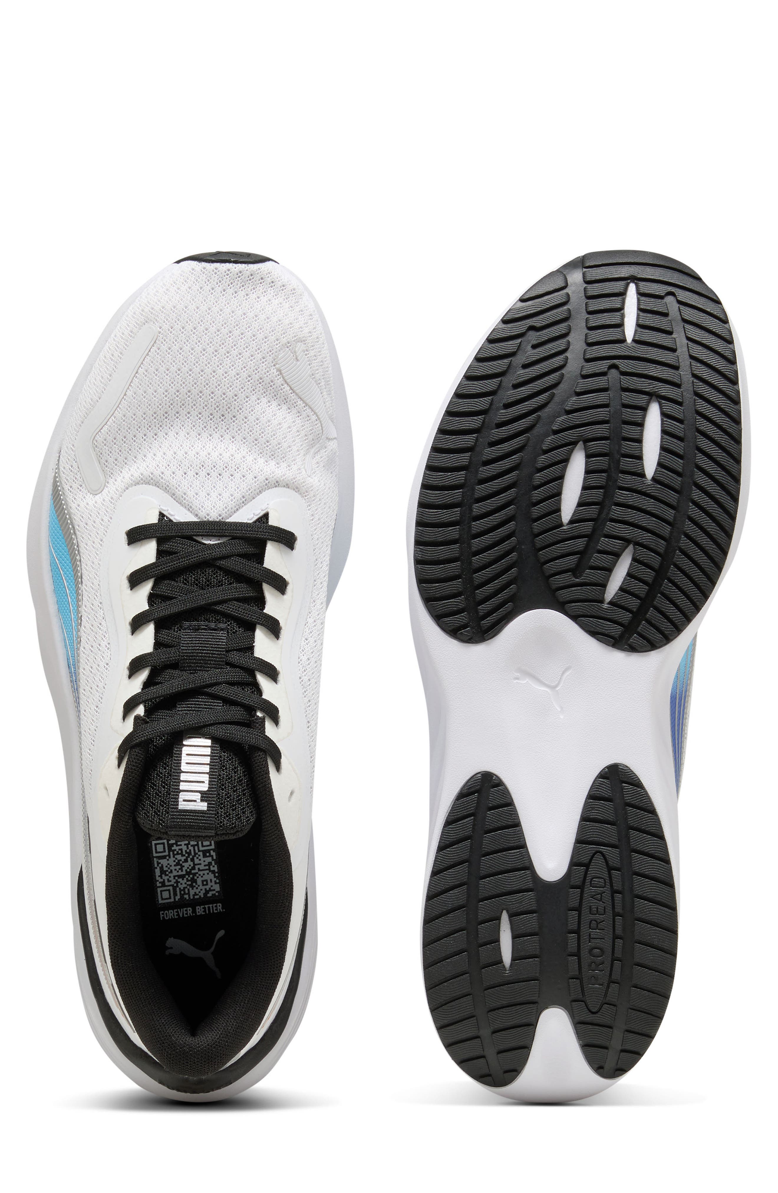 PUMA Pounce Lite Running Shoe, Alternate, color, Puma White/ Puma Black/ Blue