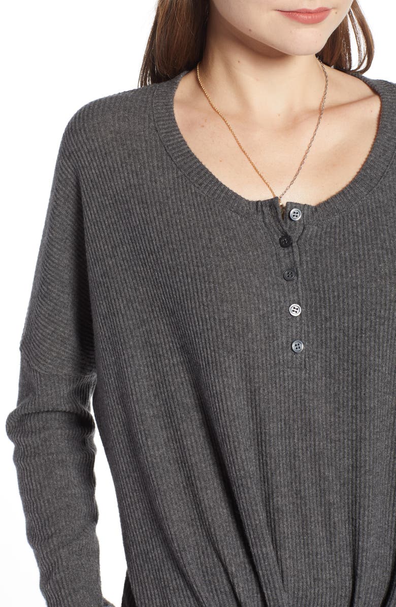 Treasure & Bond Tie Front Henley, Alternate, color, 