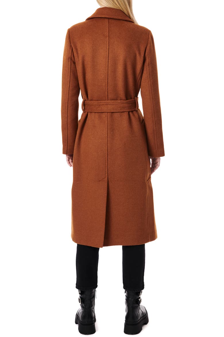 Belted Wool Blend Longline Coat, Alternate, color, PUMPKIN SPICE