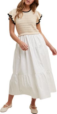 WISHLIST Mixed Media Midi Dress