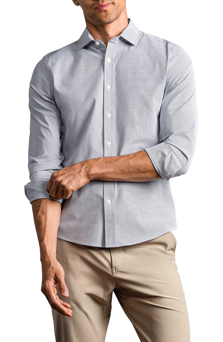 Rhone State of Mind Grid Check Slim Fit Button-Up Shirt, Main, color,