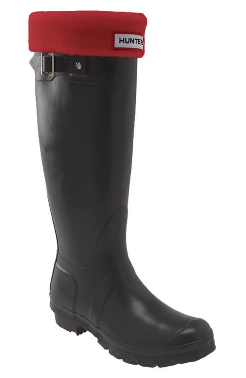 Hunter Original Tall Fleece Welly Boot Socks In Red