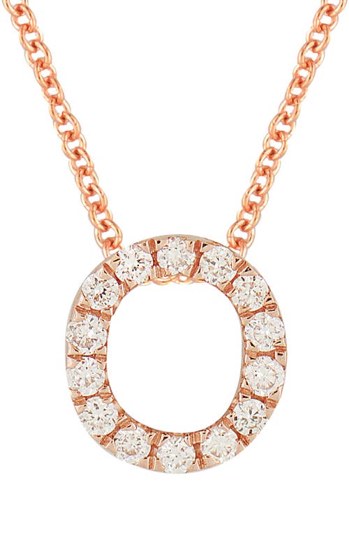 Bony Levy Diamond Pavé Initial Pendant Necklace In 18k Rose Gold - O