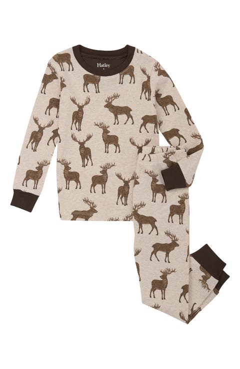 Kids' Pine Brush Stags Two-Piece Organic Cotton Pajamas (Toddler & Little Kid)