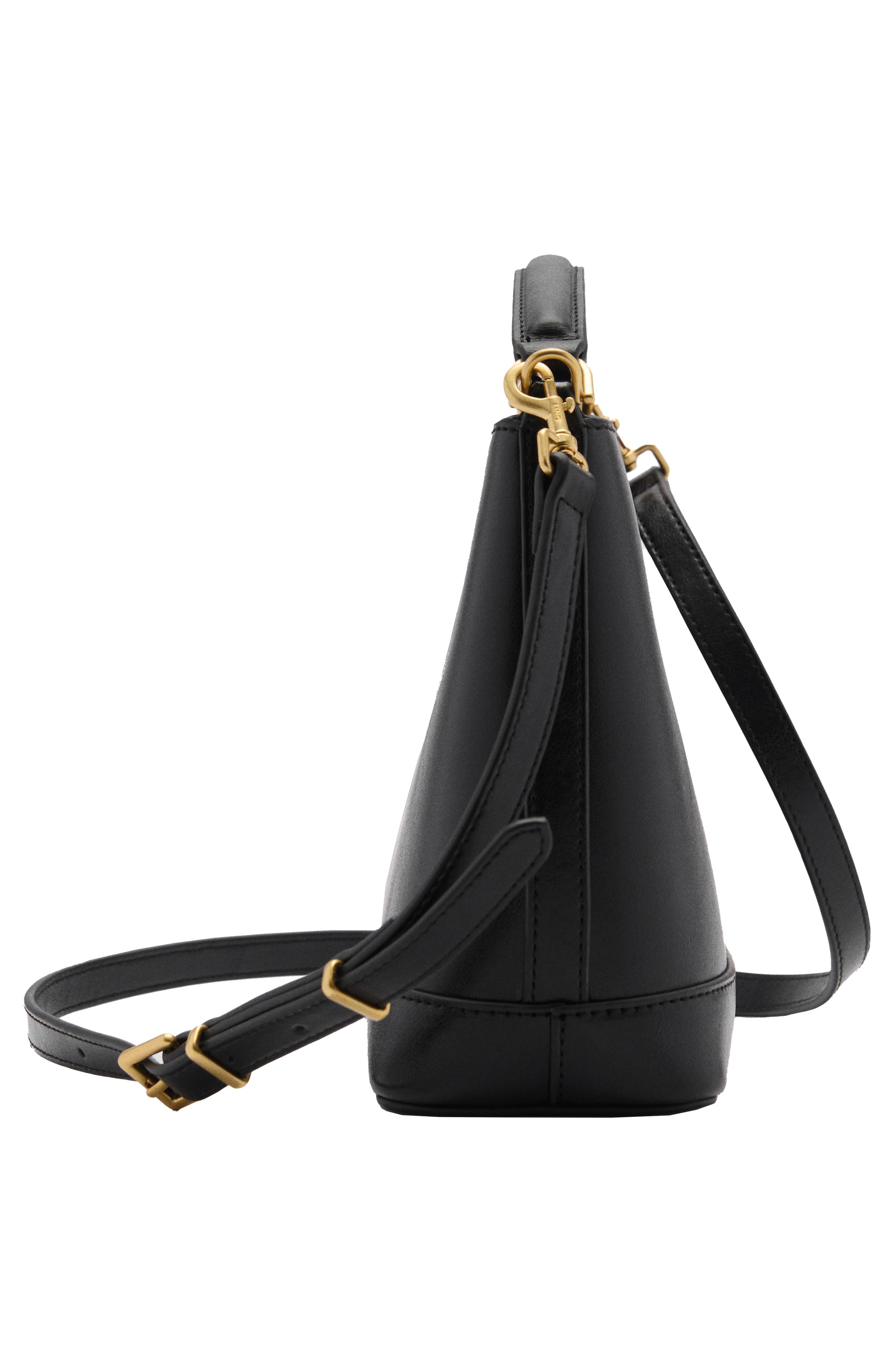 MANGO Mini Faux Leather Shopper Bag, Alternate, color, 