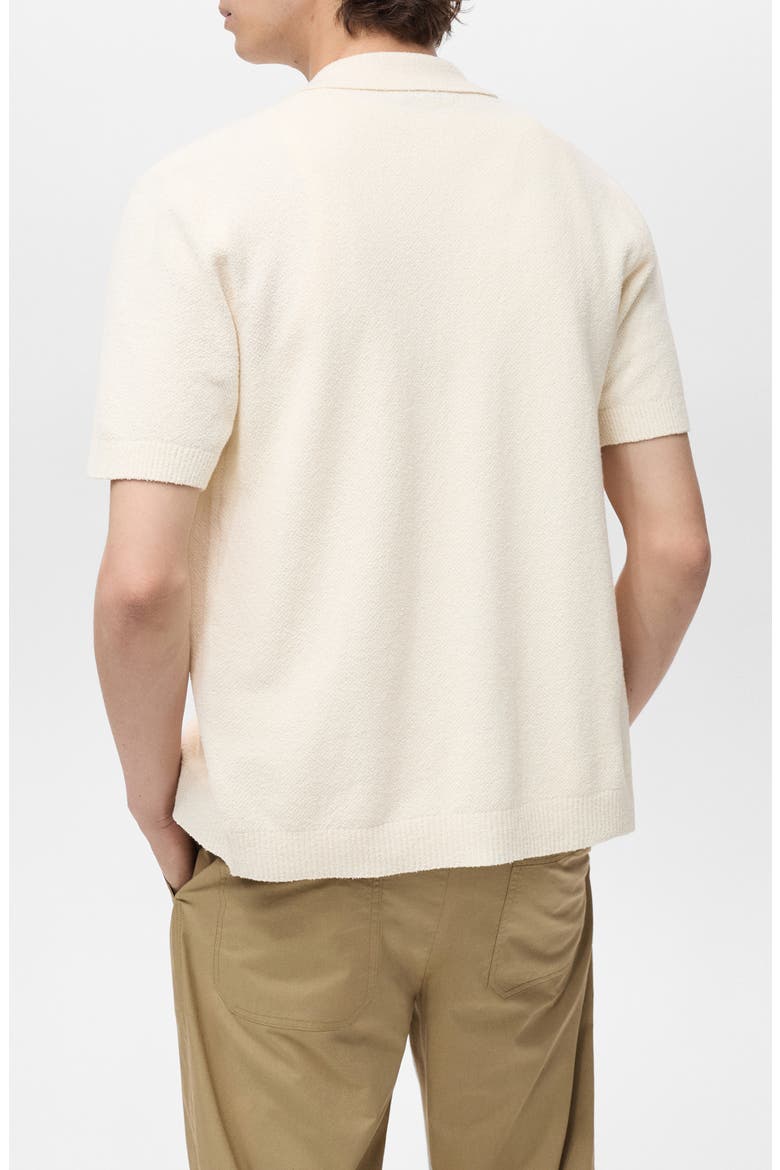 Short Sleeve Knit Button-Up Shirt, Alternate, color, IVORY WHITE