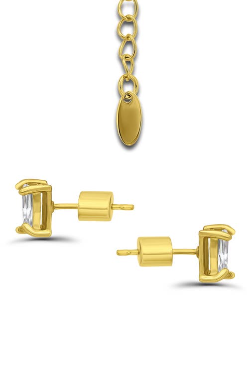 Christian Siriano Cubic Zirconia Floral Necklace & Stud Earrings Set In Gold