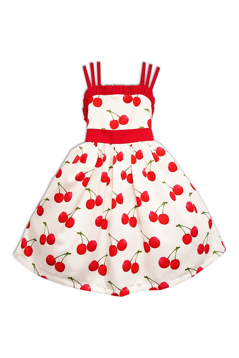 Kids' Cherry Print Dress, Main, color, RED