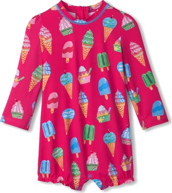 Hatley Girl's Botanical Butterflies Baby Rashguard Swimsuit