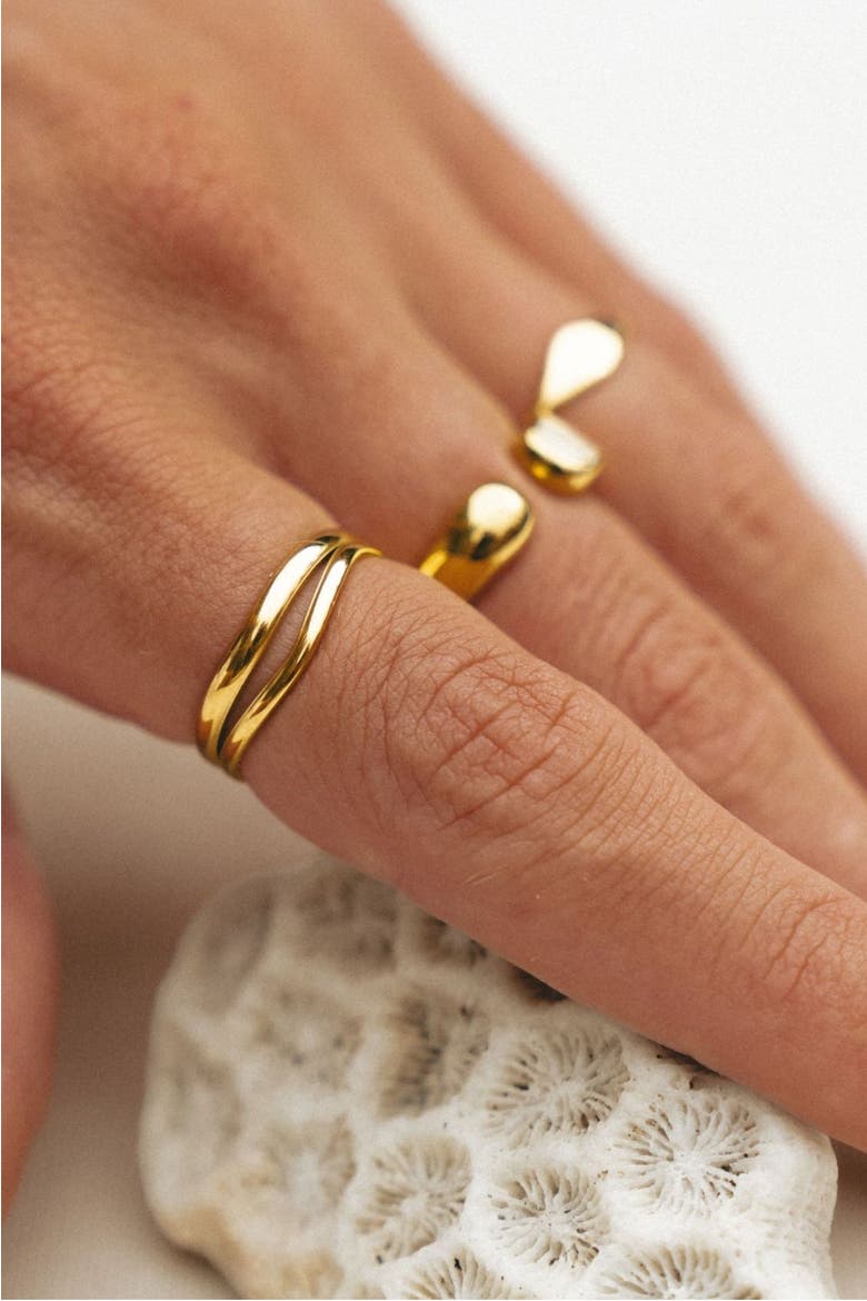 Breeze Double Ring, Alternate, color, Gold