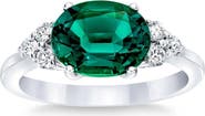 Bliss Diamond 3 1/4Ct Oval Emerald & Lab Grown Diamond Ring in 10k or Gold