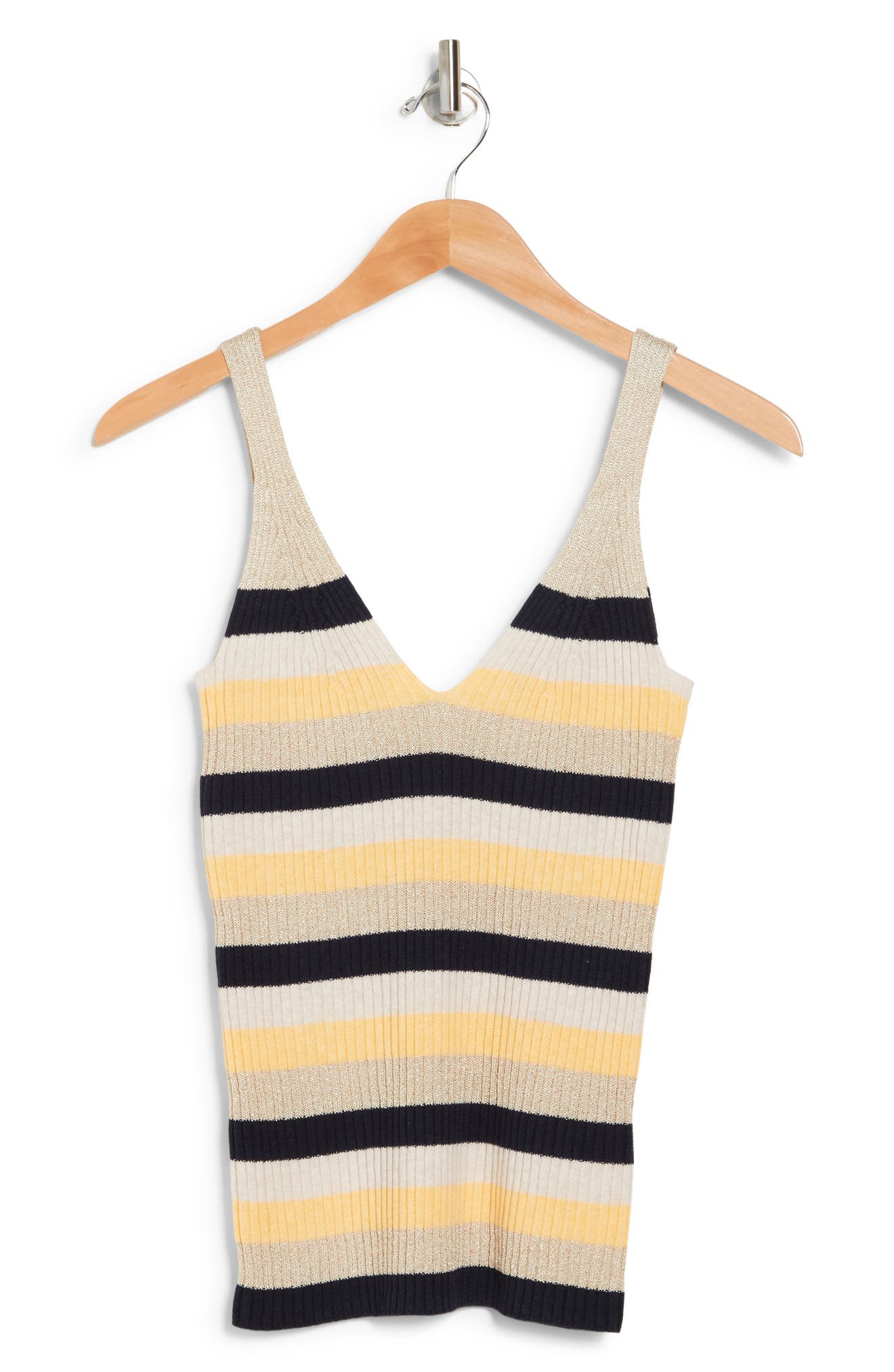 La Vie Rebecca Taylor Striped V-Neck Ribbed Knit Tank Top (Women ...
