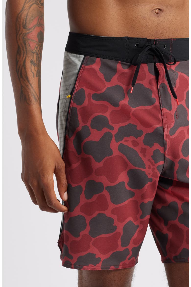 F1 Airtex Gamma Water Repellent Board Shorts, Alternate, color, MAROON CAMO