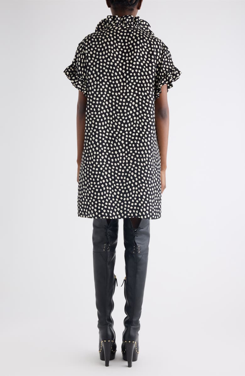 Chloé Polka Dot Jacquard Organic Silk Crêpe de Chine Minidress, Alternate, color, Black - Beige