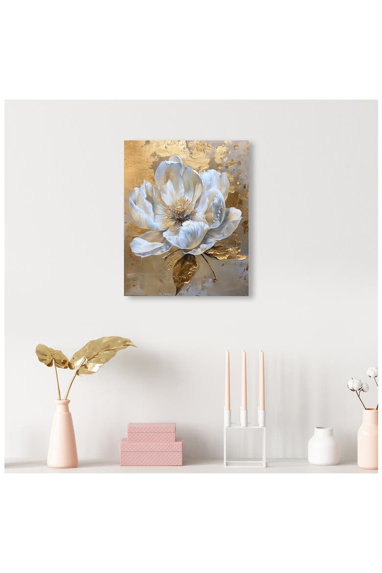 Athena's Flower Canvas Wall Art, Alternate, color, GOLD