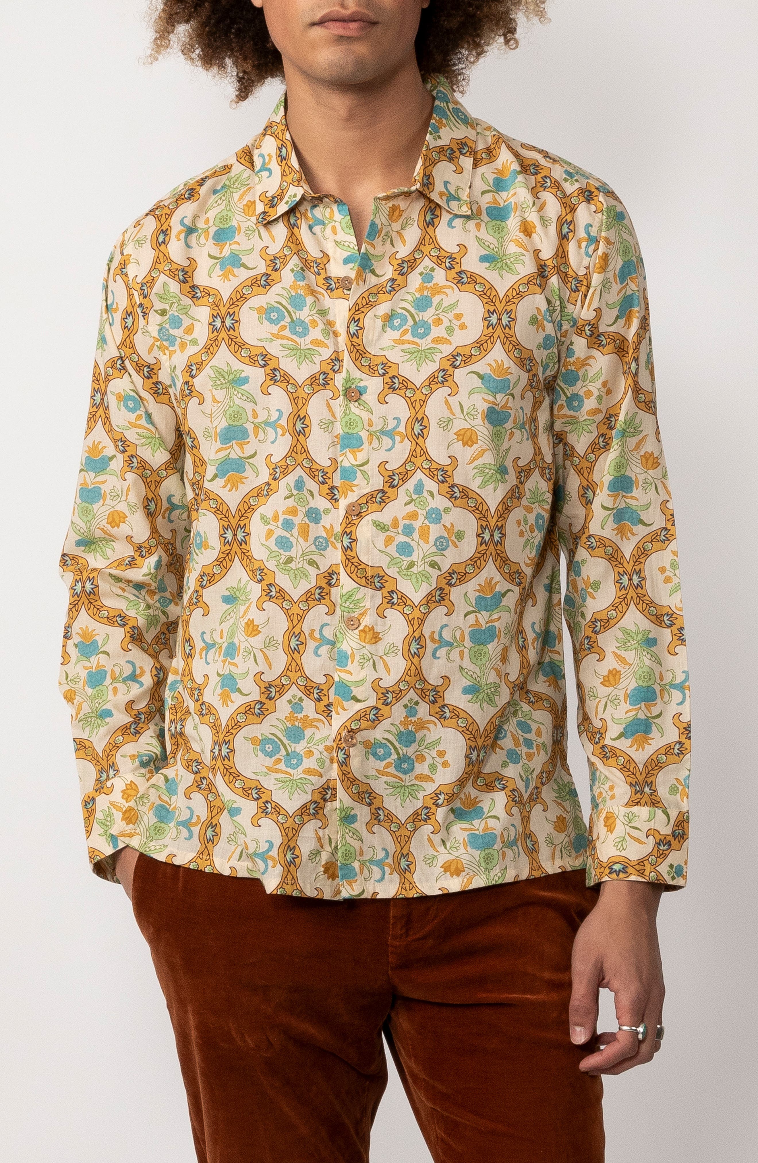 Raga Man Charun Floral Button-Up Shirt