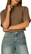 Wit & Wisdom Boxy Elbow Sleeve Turtleneck Top
